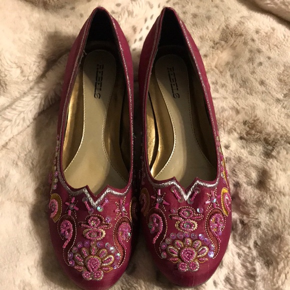 rebels Shoes - Beautiful beaded kitten heel shoes